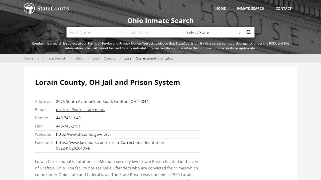 Lorain Correctional Institution Inmate Records Search ...